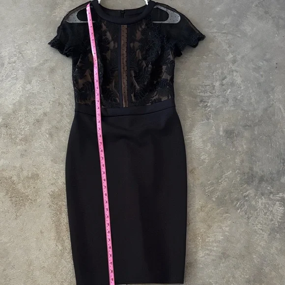 Tadashi Shoji Black Lace Midi Dress